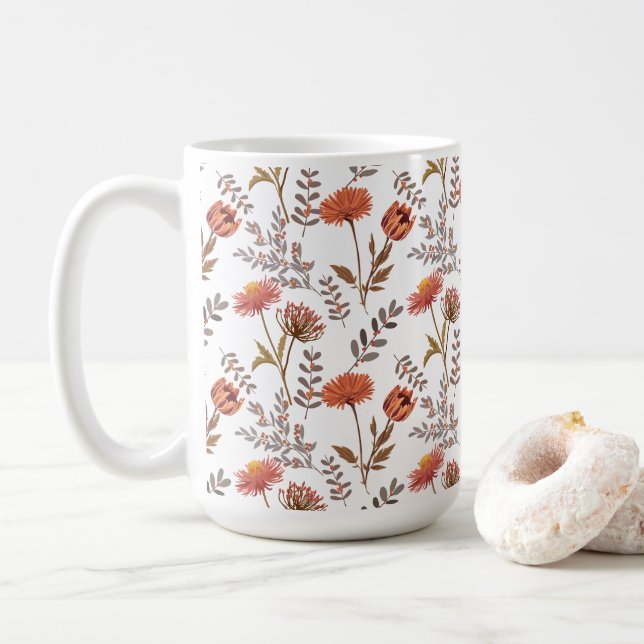 Taza De Café Herbstliches Blütenmosaik (Con donut)
