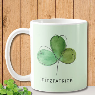 Taza De Café Herencia irlandesa de Shamrock verde