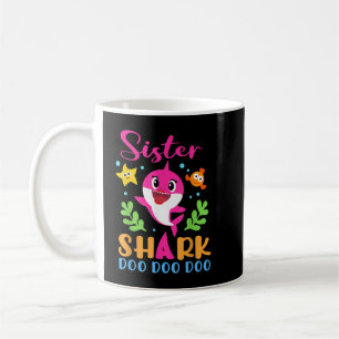 Taza De Café Hermana Camisa de Tiburón Hermana de Shark Lover
