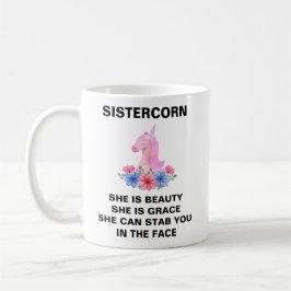 Taza De Café Hermana Cuerno, Regalo de Hermana, Regalo Divertid