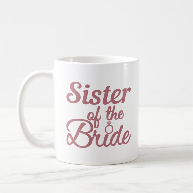 Taza De Café Hermana De La Familia Boda De Novia (Izquierda)