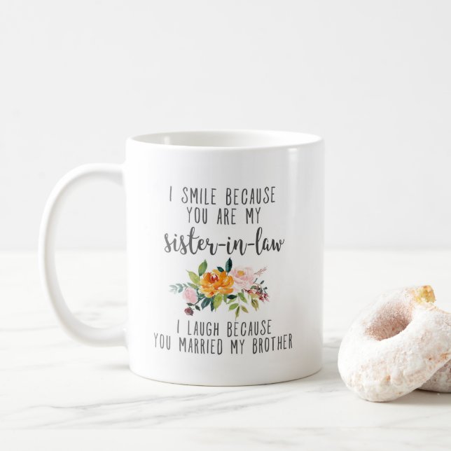 Taza De Café Hermana de la ley divertida Gift Mug (Con donut)