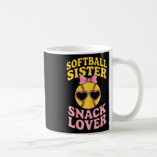 Taza De Café Hermana de sóftbol amante de los snacks divertida