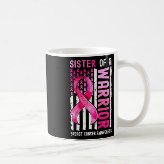 Taza De Café Hermana De Un Cáncer De Mama Guerrero, Usa Flag Aw