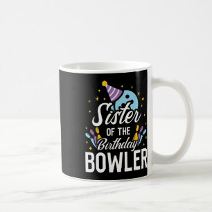 Taza De Café Hermana Del Fiesta Matchi De Bowling De Cumpleaños