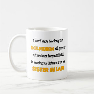 Taza De Café Hermana en el distanciamiento social legal