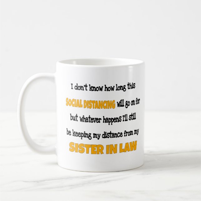 Taza De Café Hermana en el distanciamiento social legal (Izquierda)
