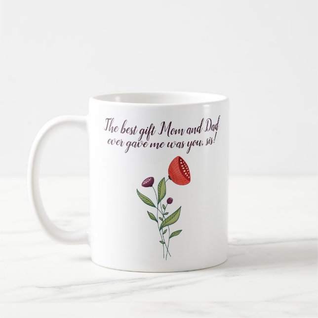 Taza De Café Hermana Mayor Hermana Menor Cita Dulce Flores Silv (Izquierda)
