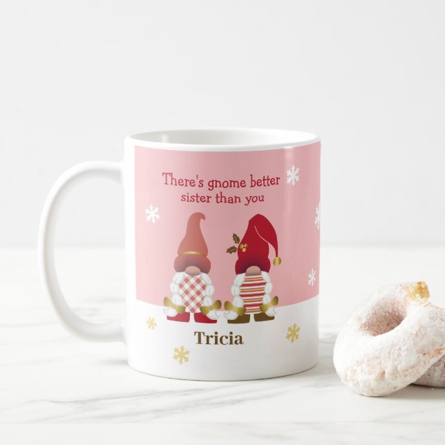 Taza De Café Hermana mejor de oro rosado (Con donut)