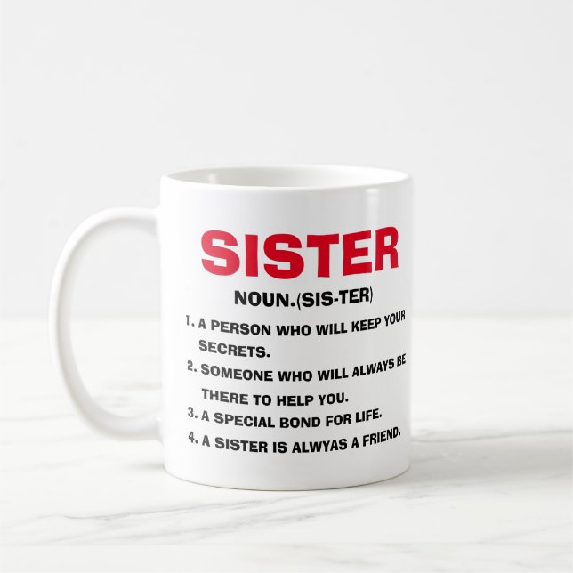 Taza De Café Hermana Mug, definición de hermana Mug, hermana  (Izquierda)