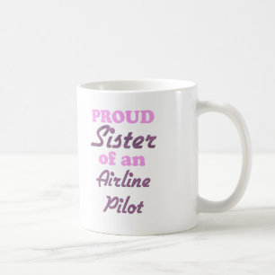 Taza De Café Hermana orgullosa de un piloto de la línea aérea
