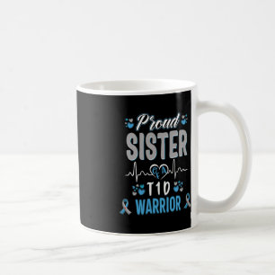 Taza De Café Hermana orgullosa T1D Sensibilización sobre la dia