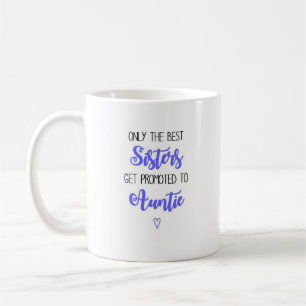 Taza De Café Hermana púrpura promovida a tía Mug