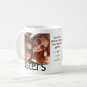Taza De Café Hermana/s moderna foto y cita   Familia linda