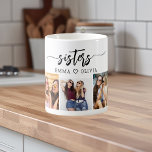 Taza De Café Hermanas 3 Collage de fotos Keepsake Gift<br><div class="desc">Celebra el vínculo especial de hermandad con la taza de café de Sisters 3 Collage de fotos Keepsake. Esta hermosa taza muestra un collage de tres preciadas fotos, capturando momentos memorables compartidos con tus hermanas. Elaborado con materiales de alta calidad, es perfecto para tomar tus bebidas favoritas y recordar los...</div>
