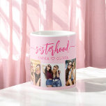 Taza De Café Hermanas de la Hermandad Rosa Caliente 3 Collage d<br><div class="desc">Celebra la hermandad con la taza de café de Sisters 3 Collage de fotos Keepsake. Esta vibrante taza presenta un impresionante collage de tres preciadas fotos, capturando momentos especiales compartidos con tus hermanas. El diseño rosa intenso aporta un toque divertido y elegante, lo que lo convierte en una pieza destacada...</div>