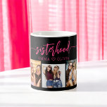 Taza De Café Hermanas de la Hermandad Rosa Caliente 3 Collage d<br><div class="desc">Celebra la hermandad con la taza de café de Sisters 3 Collage de fotos Keepsake. Esta vibrante taza presenta un impresionante collage de tres preciadas fotos, capturando momentos especiales compartidos con tus hermanas. El diseño rosa intenso aporta un toque divertido y elegante, lo que lo convierte en una pieza destacada...</div>