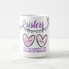 Taza De Café Hermanas de San Valentín Corazón Cuerdas del Coraz