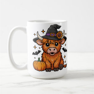Taza De Café Hermandad de vaca de Highland con calabaza Hallowe