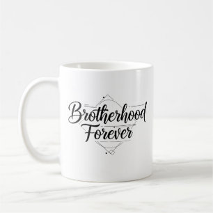 Taza De Café Hermandad por Siempre Script Negro y Blanco