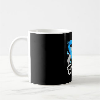 Taza De Café Hermano con diabetes tipo 1 conciencia azul gris