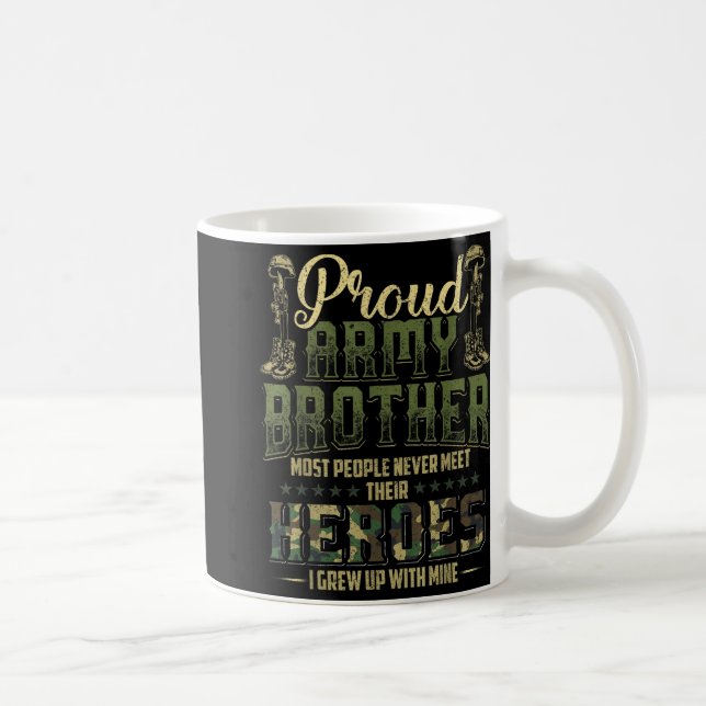 Taza De Café Hermano del Ejército Orgulloso Camisas Patrióticas (Derecha)