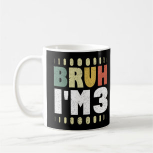 Taza De Café Hermano estoy cumpliendo 3 años Cumpleaños diverti