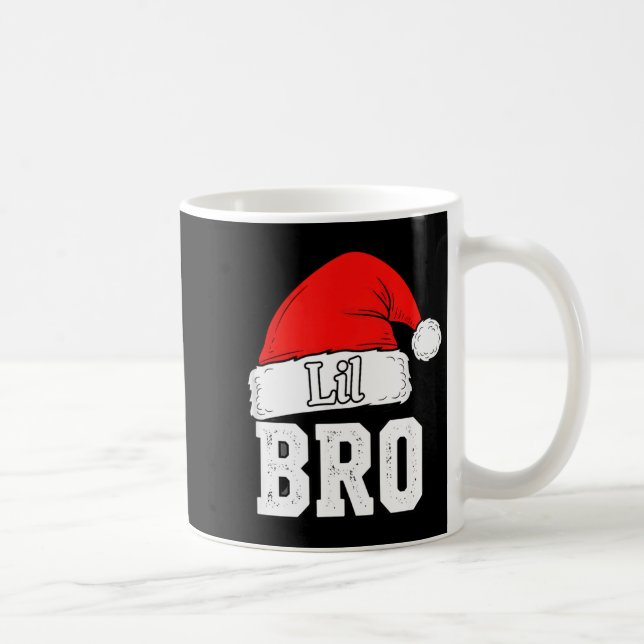 Taza De Café Hermano Lil Bro Sombrero de Santa Navidad Hermano  (Derecha)