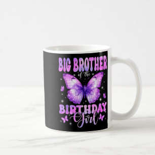 Taza De Café Hermano Mayor De La Mariposa Cumpleañera Divertida