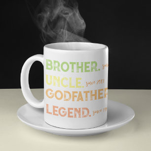 Taza De Café Hermano tío padrino leyenda desde el año