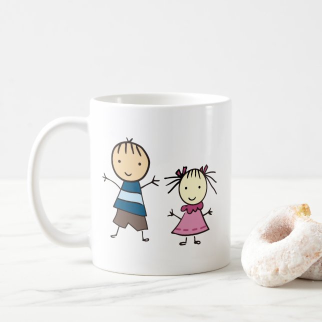 Taza De Café Hermano Y Hermana (Con donut)
