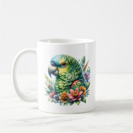 Taza De Café Hermosa acuarela Amazon Parrot Personalizado