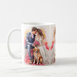 Taza De Café Hermosa acuarela de pareja de bodas