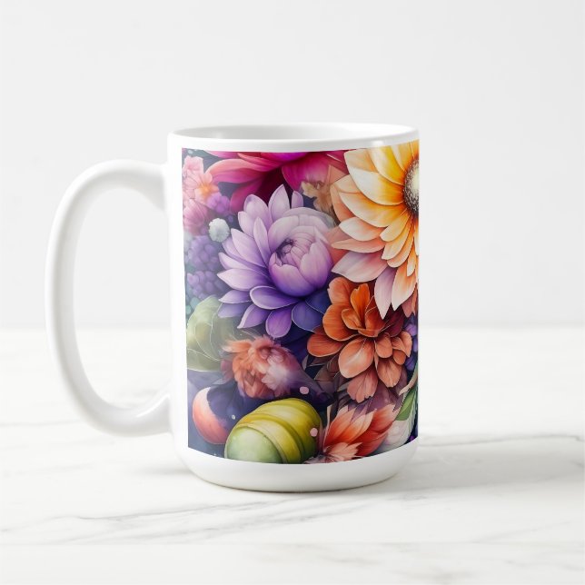 Taza De Café Hermosa acuarela floral (Izquierda)