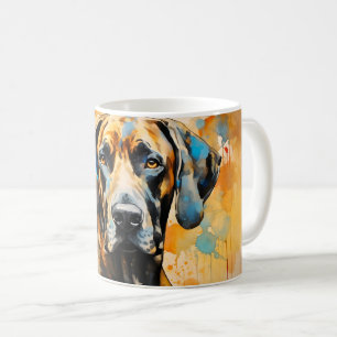 Taza De Café Hermosa acuarela Gran envuelta de perro danés