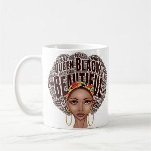 Taza De Café Hermosa Afrocéntrica y fuerte Reina Negra