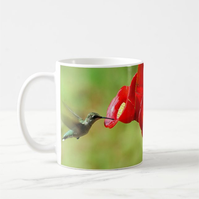 Taza De Café Hermosa alimentación de colibríes (Izquierda)