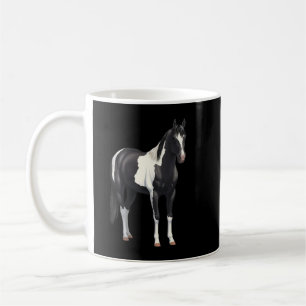 Taza De Café Hermosa camiseta negra de pintura para caballos