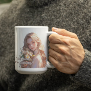 Taza De Café Hermosa chica animadora