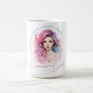 Taza De Café Hermosa Chica de Cáncer Con Rasgos