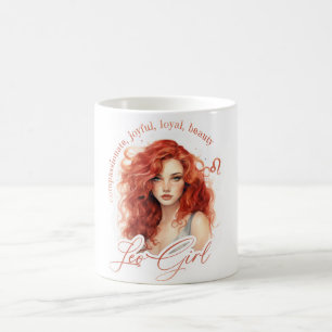 Taza De Café Hermosa Chica León Con Rasgos