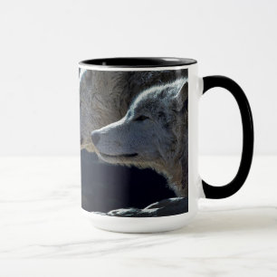 Taza de café hermosa del lobo