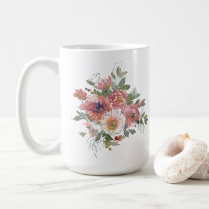 Taza De Café Hermosa elegancia de flores acuáticas arte de ramo