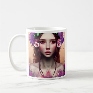 Taza De Café Hermosa Encantadora Fantasía Arte AI
