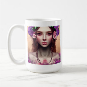 Taza De Café Hermosa Encantadora Fantasía Arte AI