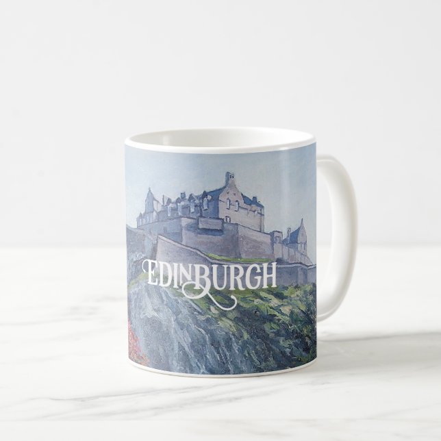 Taza De Café Hermosa Escocia Castillo de Edimburgo arte fino (Anverso derecho)
