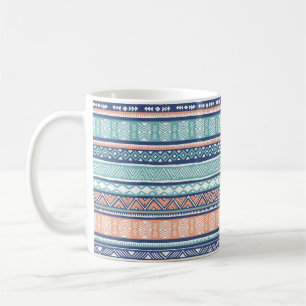 Taza De Café Hermosa etnia tribal. Vintage aztec