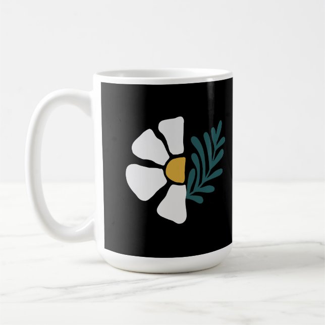Taza De Café Hermosa flor abstracta (Izquierda)
