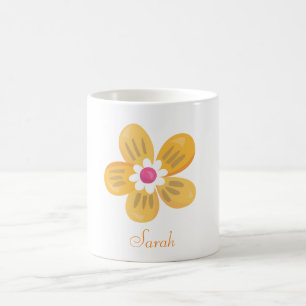Taza De Café Hermosa flor Naranja