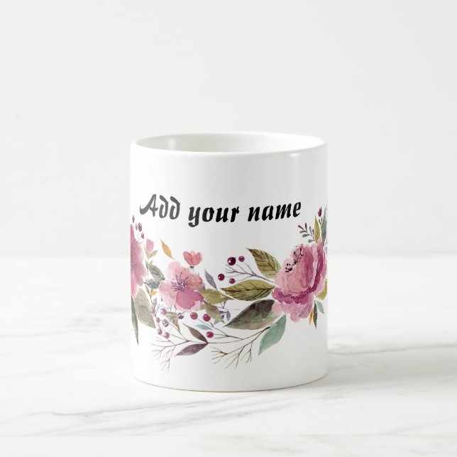 Taza De Café Hermosa Flor (Personalizable) (Centro)